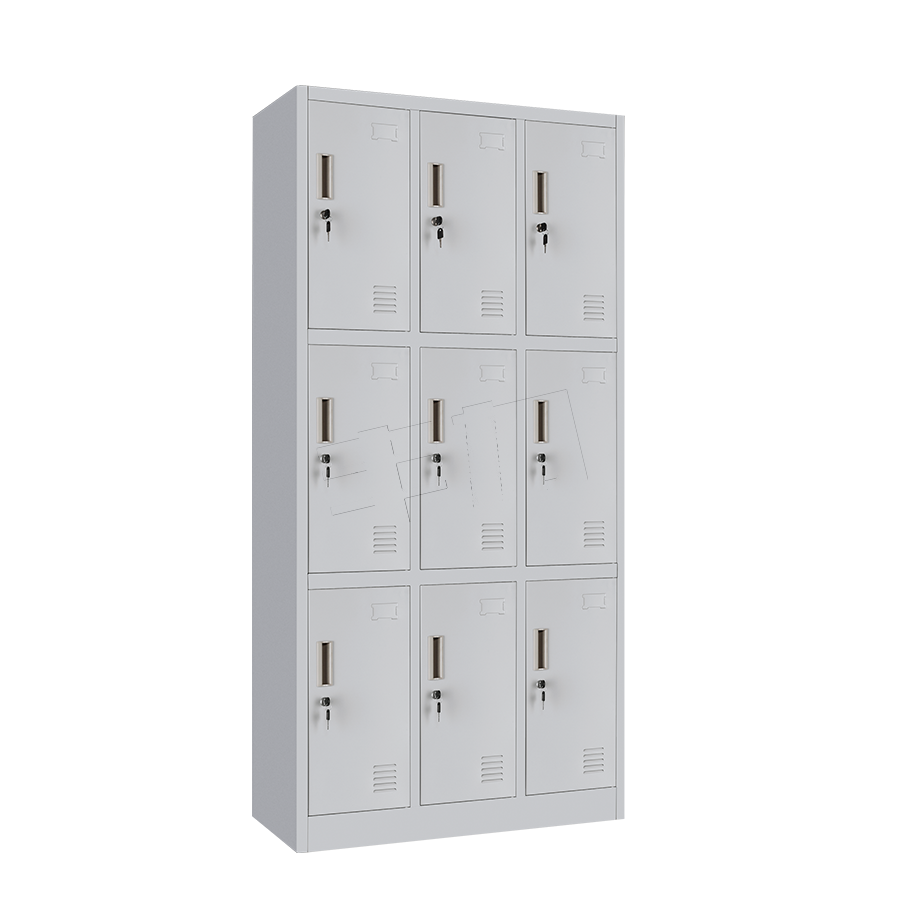 9 Door Cheap Metal Bathroom Clothes Storage Locker Cabinet